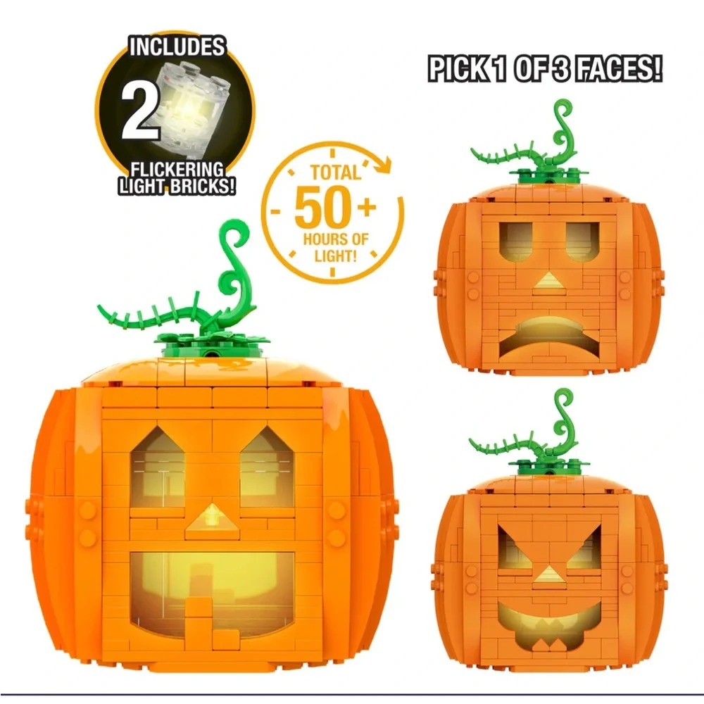 Lego Brick Craft 3 in 1 Pumpkin Light Up - NEW